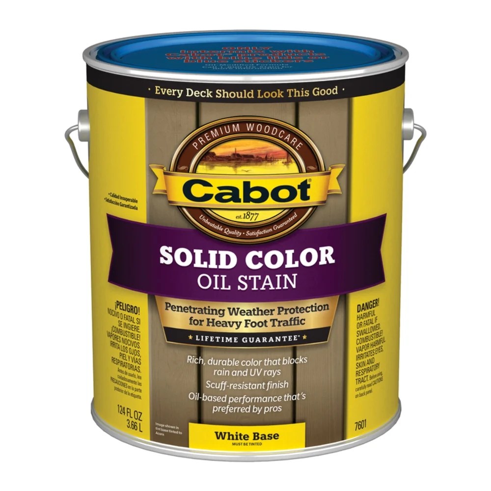 Cabot Solid Tintable White Base OilBased Deck Stain 1 gal. Case Of 4; Each Pack Qty 1