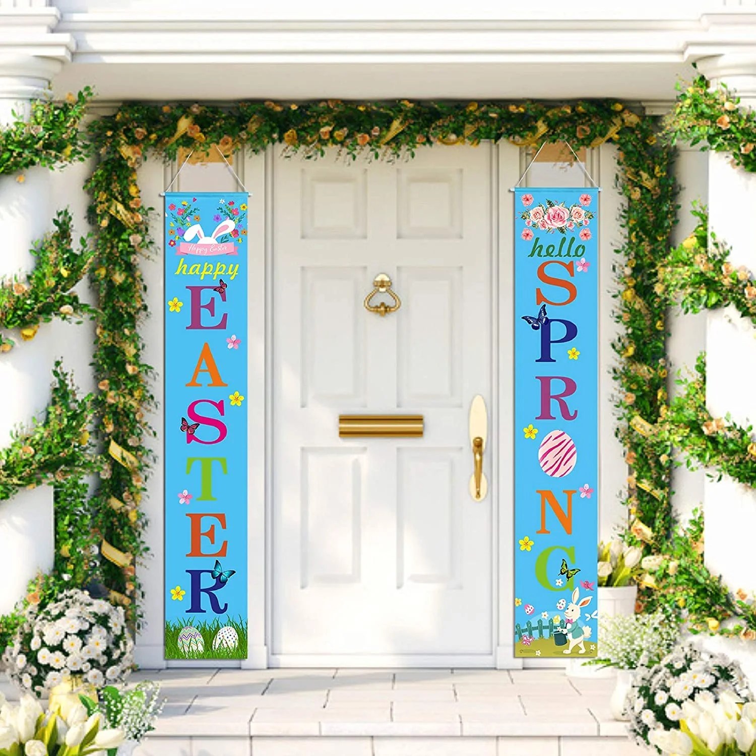 Easter Door Decorations, Easter Decorations Porch Sign, Hello Spring