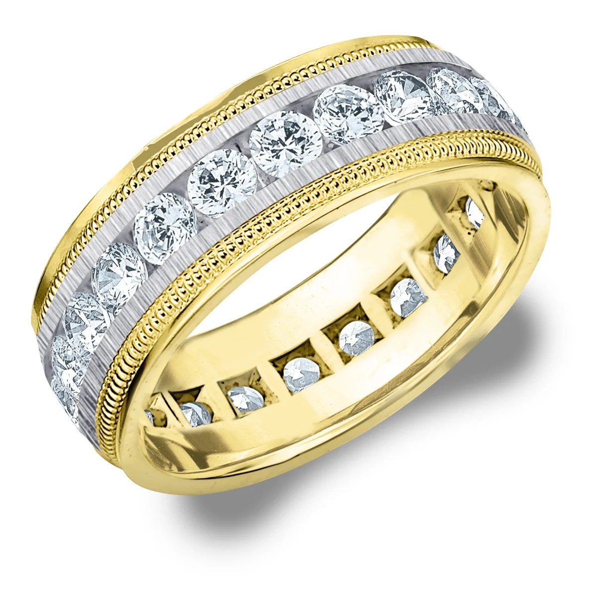 Eternity Wedding Bands 3 CTTW Diamond Men's Wedding Band in 14K Two