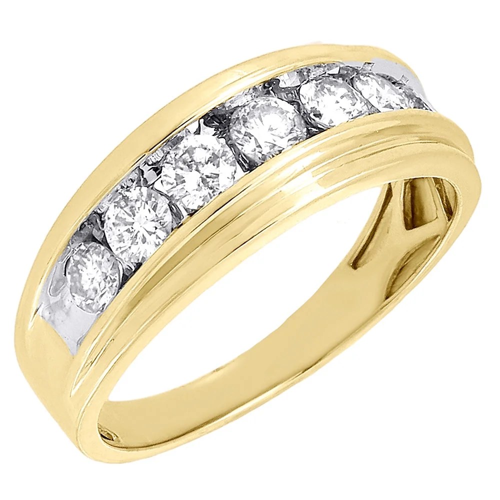 Jewelry For Less 10K Mens Yellow Gold 7 Stone Diamond Engagement Ring