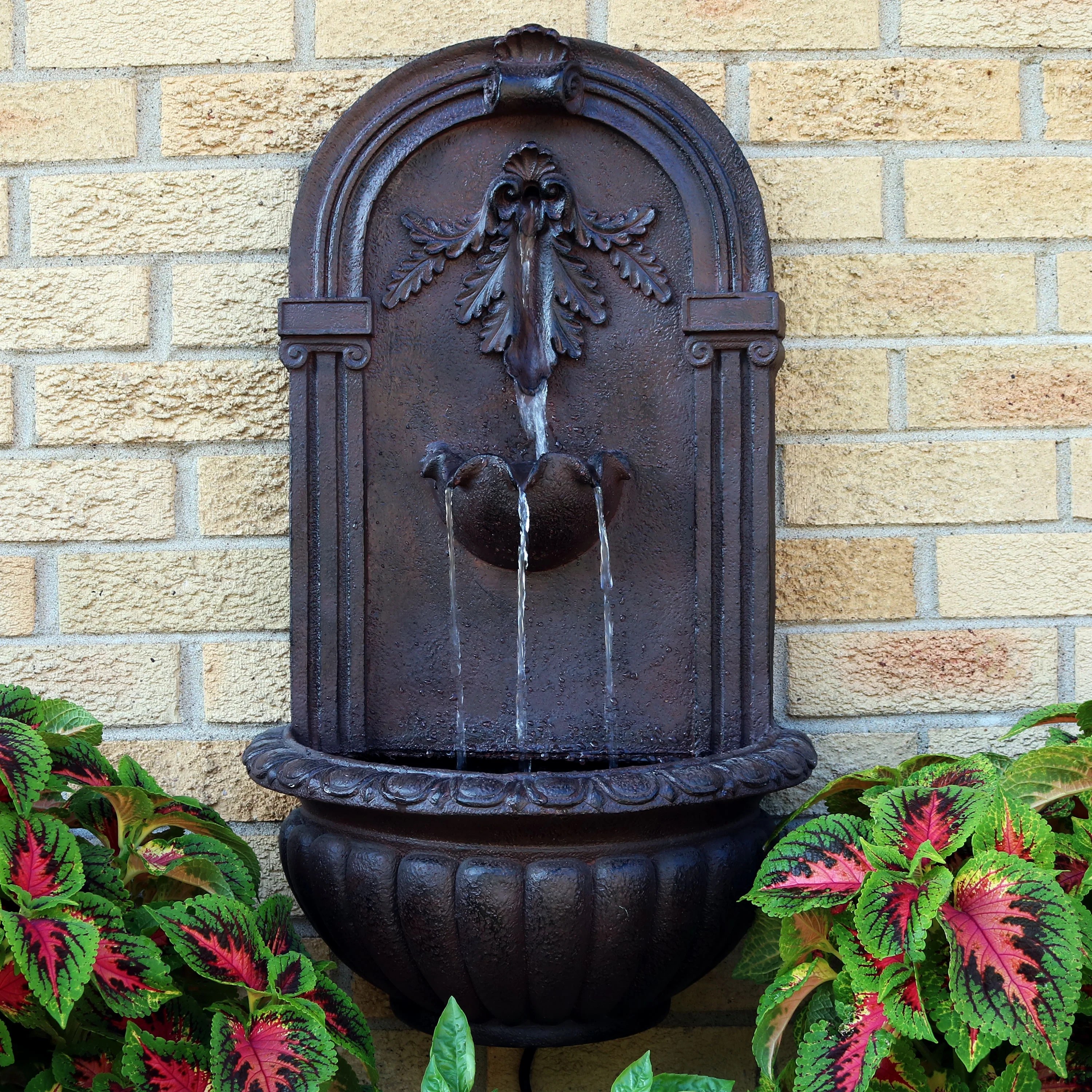 Sunnydaze Florence Outdoor Wall Fountain, Color Options Be Available