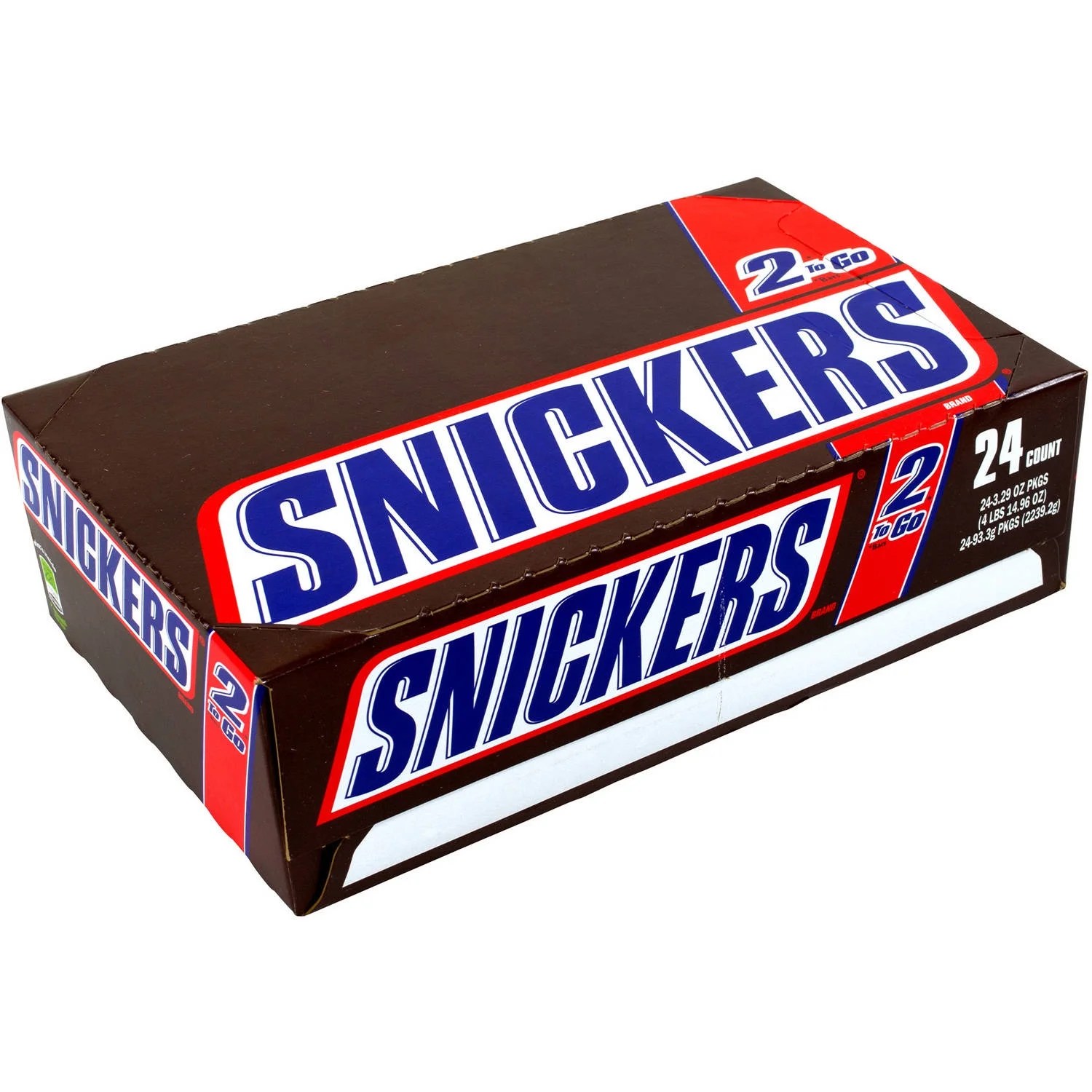 Snickers 2ToGo Bars, 3.29 oz, 24 count