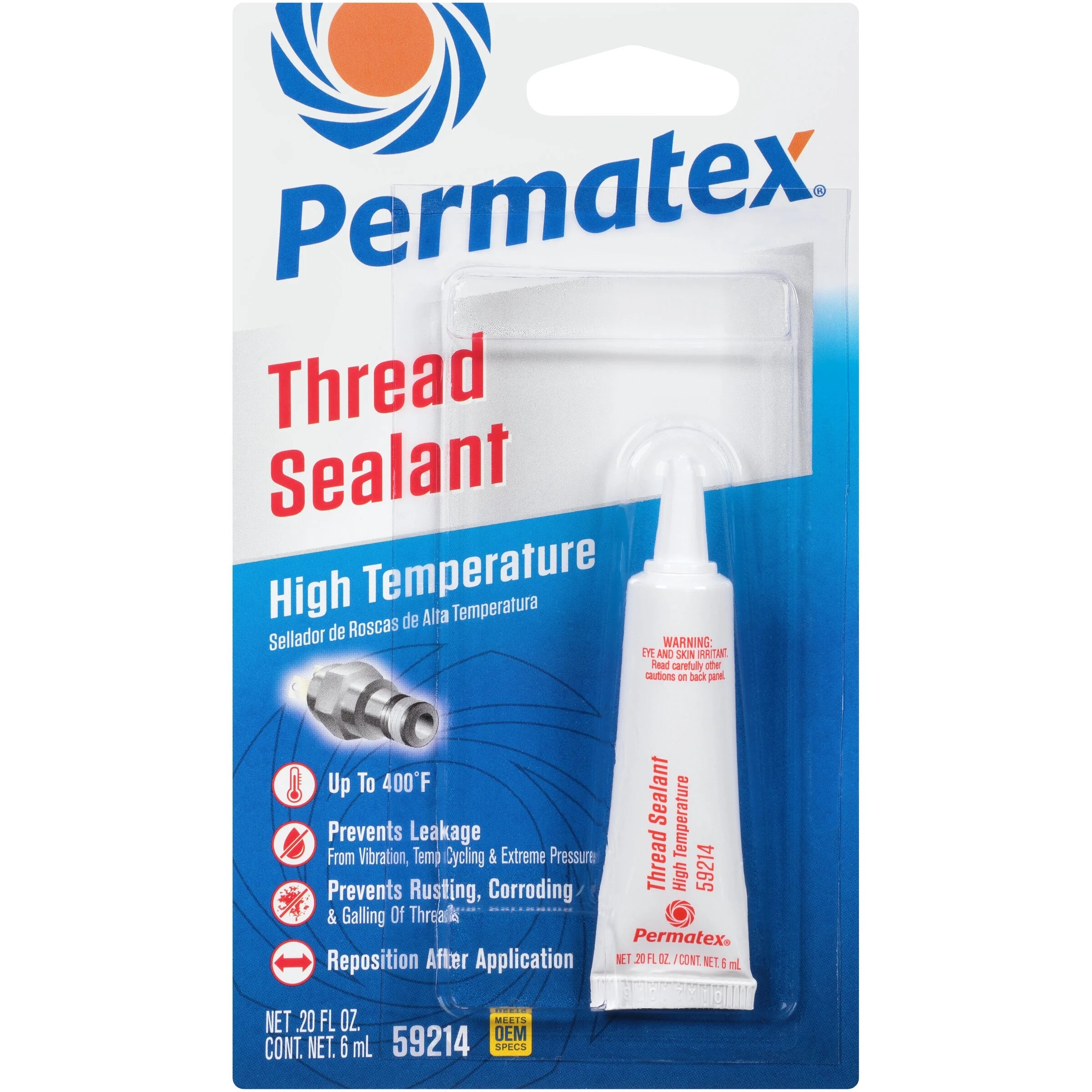 Permatex® 59214 High Temperature Thread Sealant 0.20 fl. oz. Carded