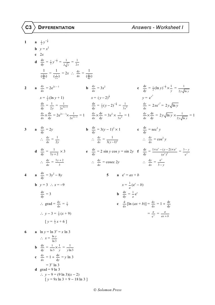 C3 differentiation i answers