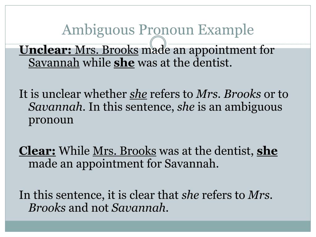 PPT - Faulty Pronouns or Ambiguous Pronoun References PowerPoint