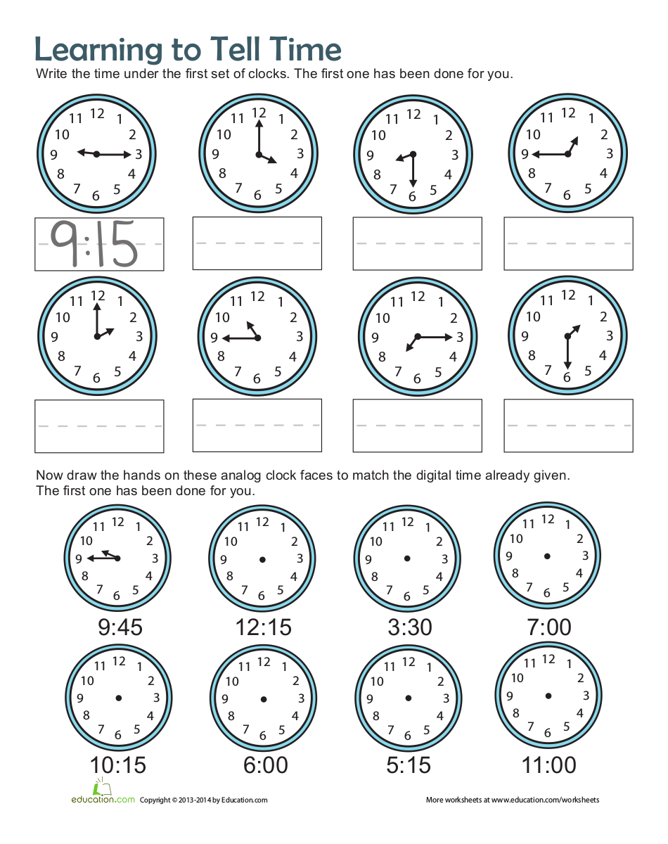 Telling Time Practice Worksheet Printable - Free Printable Worksheet