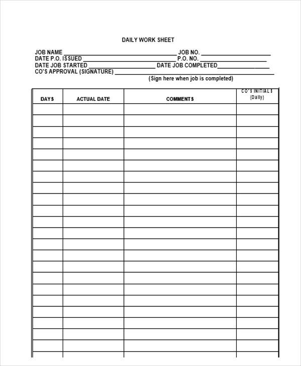 FREE 26+ Daily Log Templates in MS Word