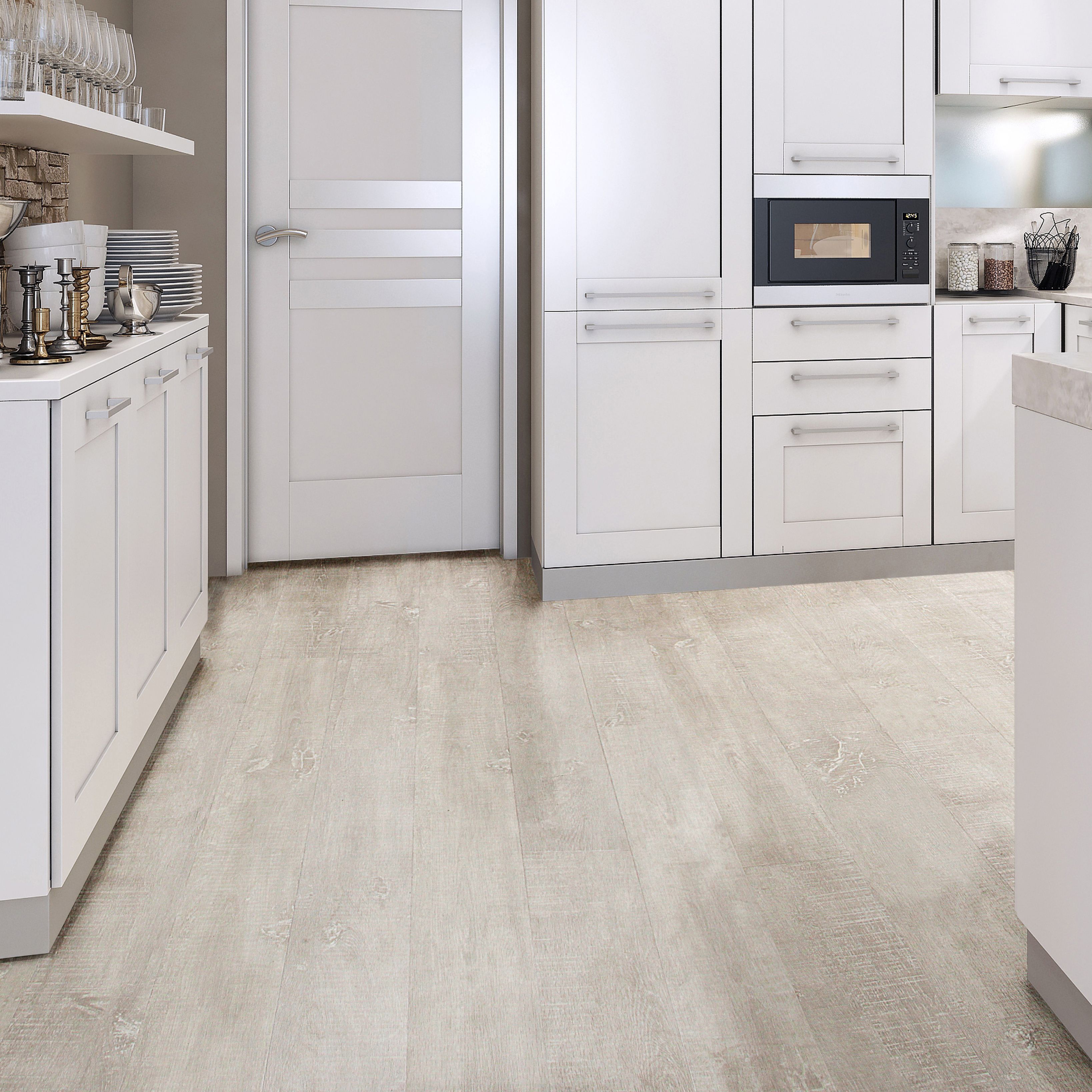 White Natural Oak Effect Waterproof Luxury Vinyl Click Flooring 2.20m²