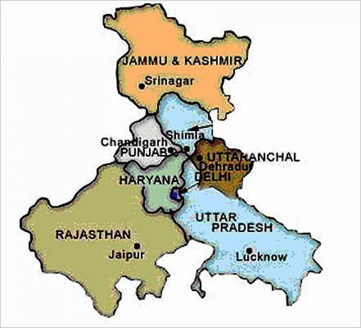 North India map India north map (Southern Asia Asia)