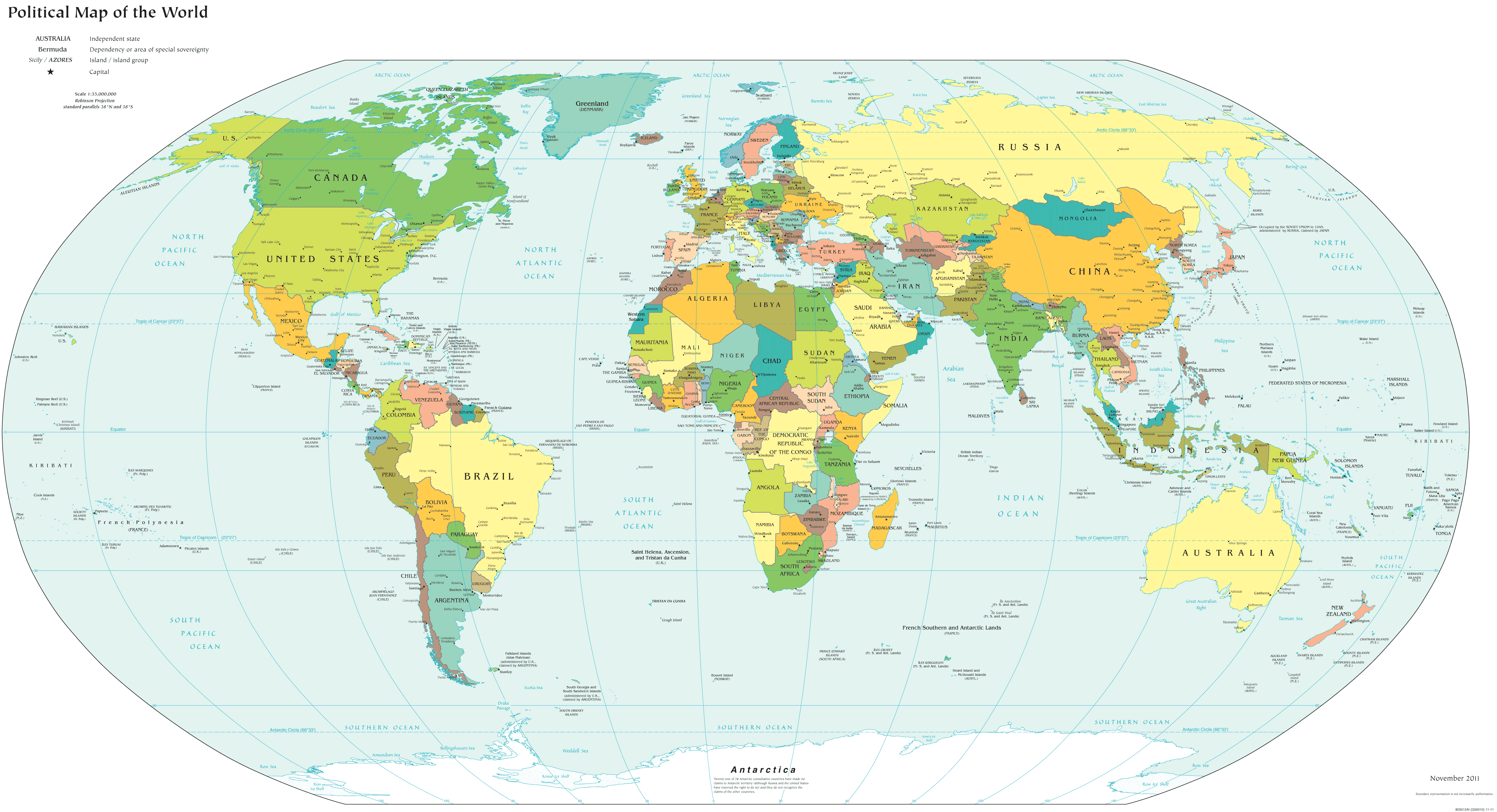 World Political Map 2012 •