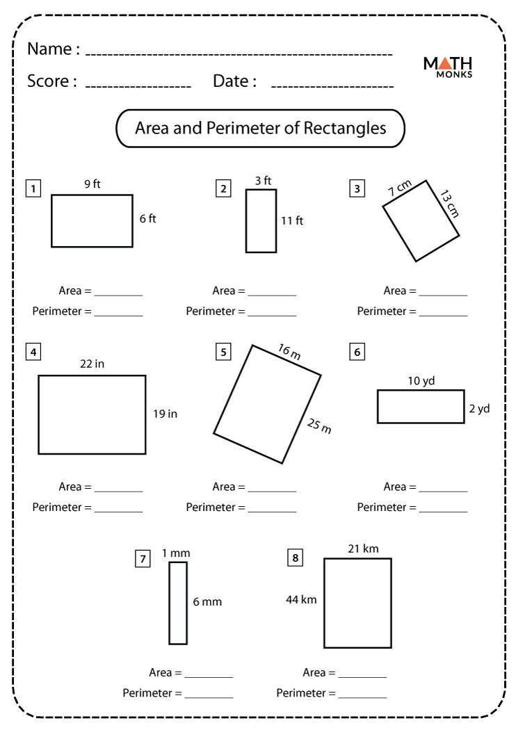 Printable Area And Perimeter Worksheets