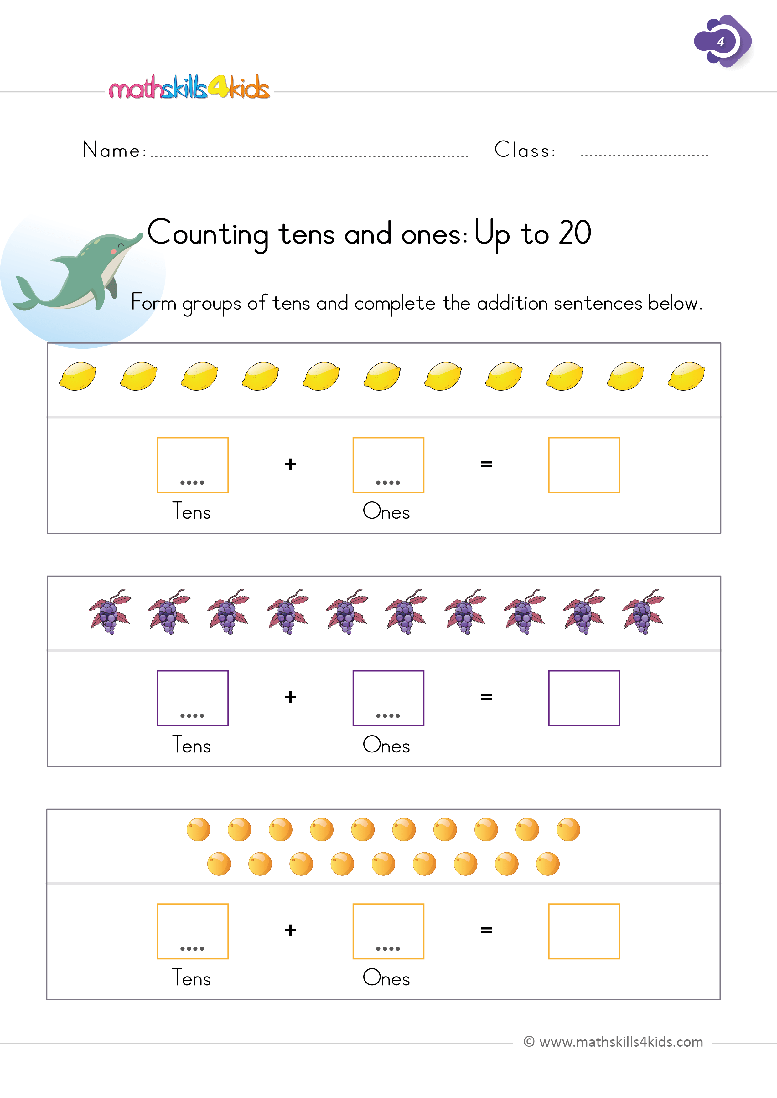 Counting and numbers made easy: Worksheets for first graders