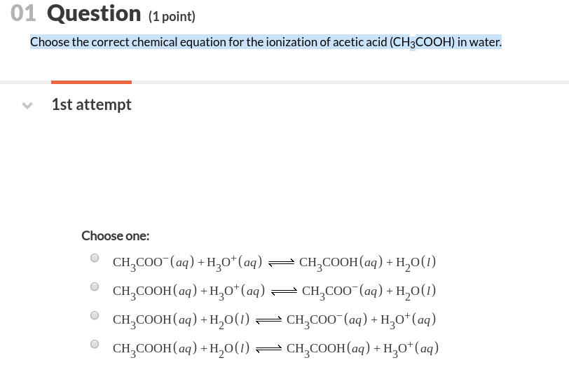 Correct Chemical Equation