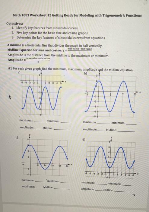 Solved Math 1083 Worksheet 12 Getting