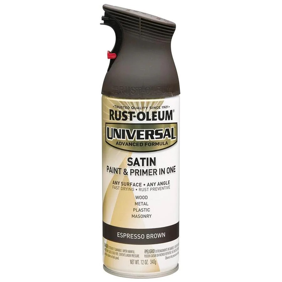 RustOleum Universal Satin Espresso Brown Spray Paint and Primer In One (Actual Net Contents 12