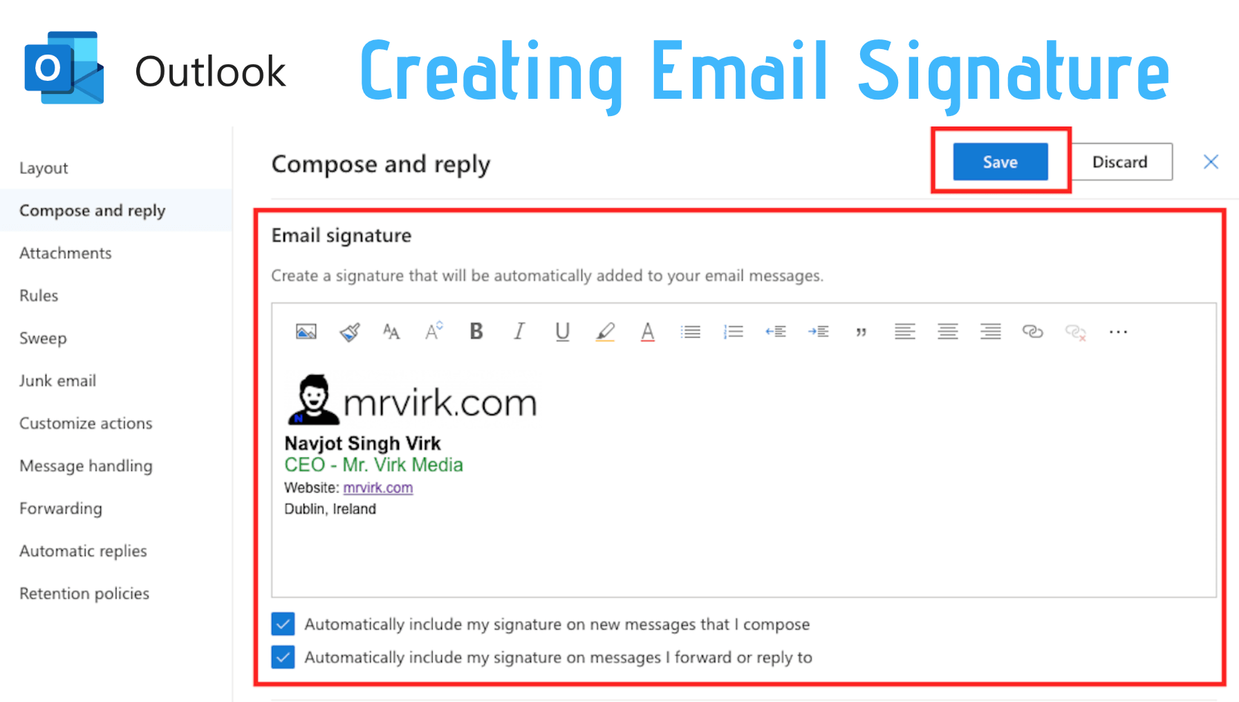 Create outlook email signature with image porpages