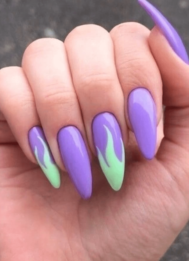 Trendy short almond nails design for creative summer nails 2020