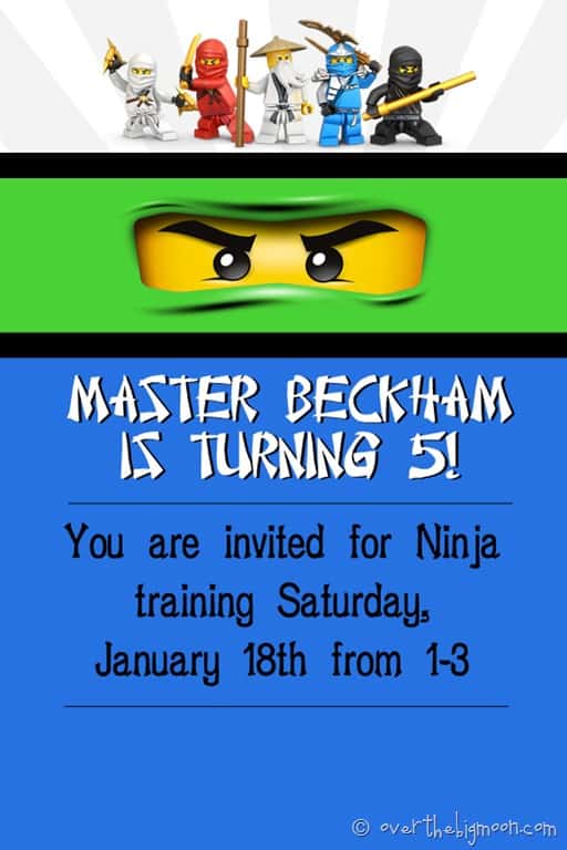 Ninjago Lego Birthday Invitations - grochow