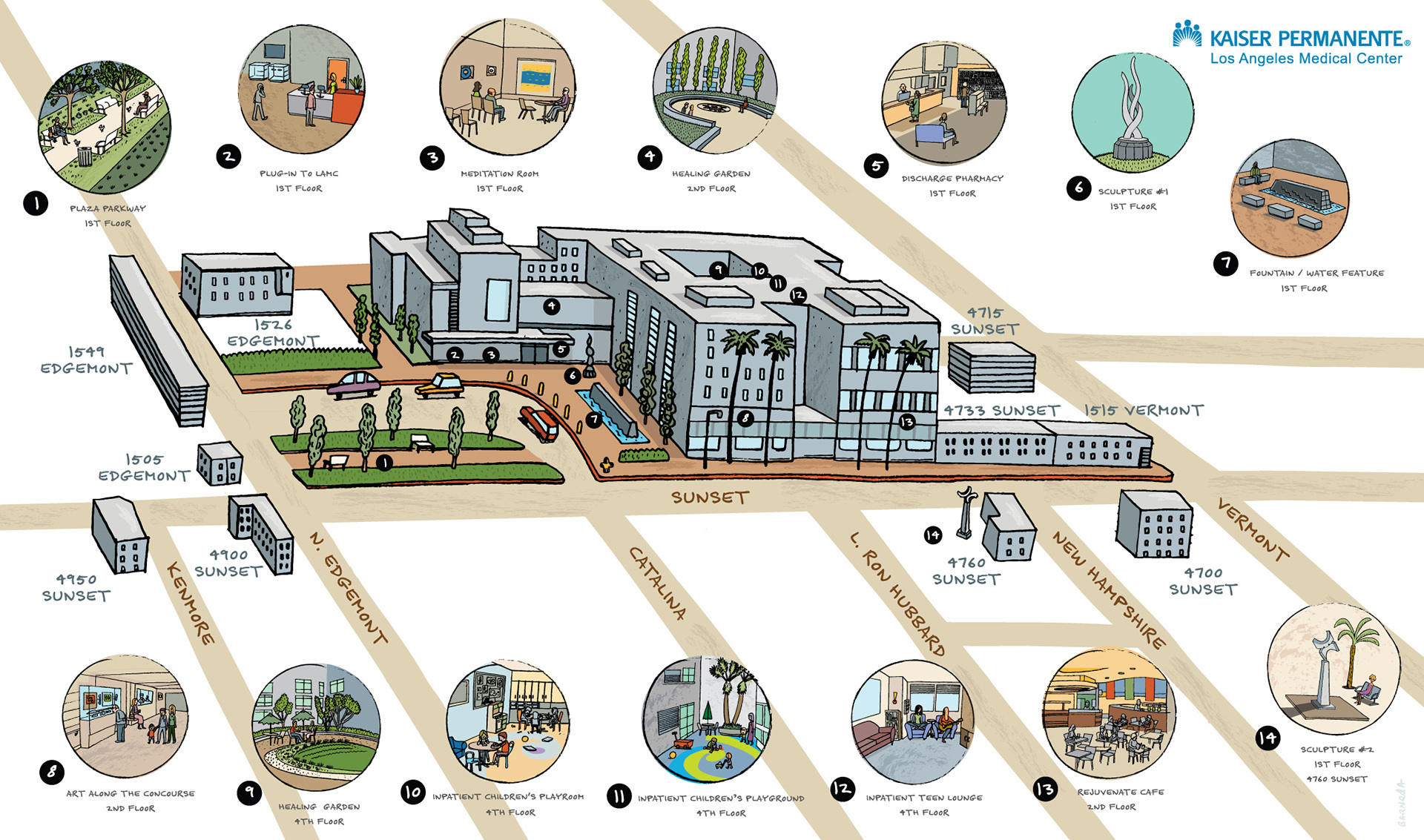 Kaiser Permanente illustrated map The Art of David Barneda