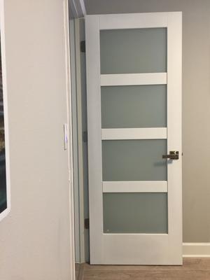 Frosted Glass Solid Core Primed Mdf