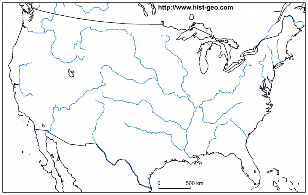 United States Map Unlabeled Fresh Us Map Rivers Blank | Blank Us Map