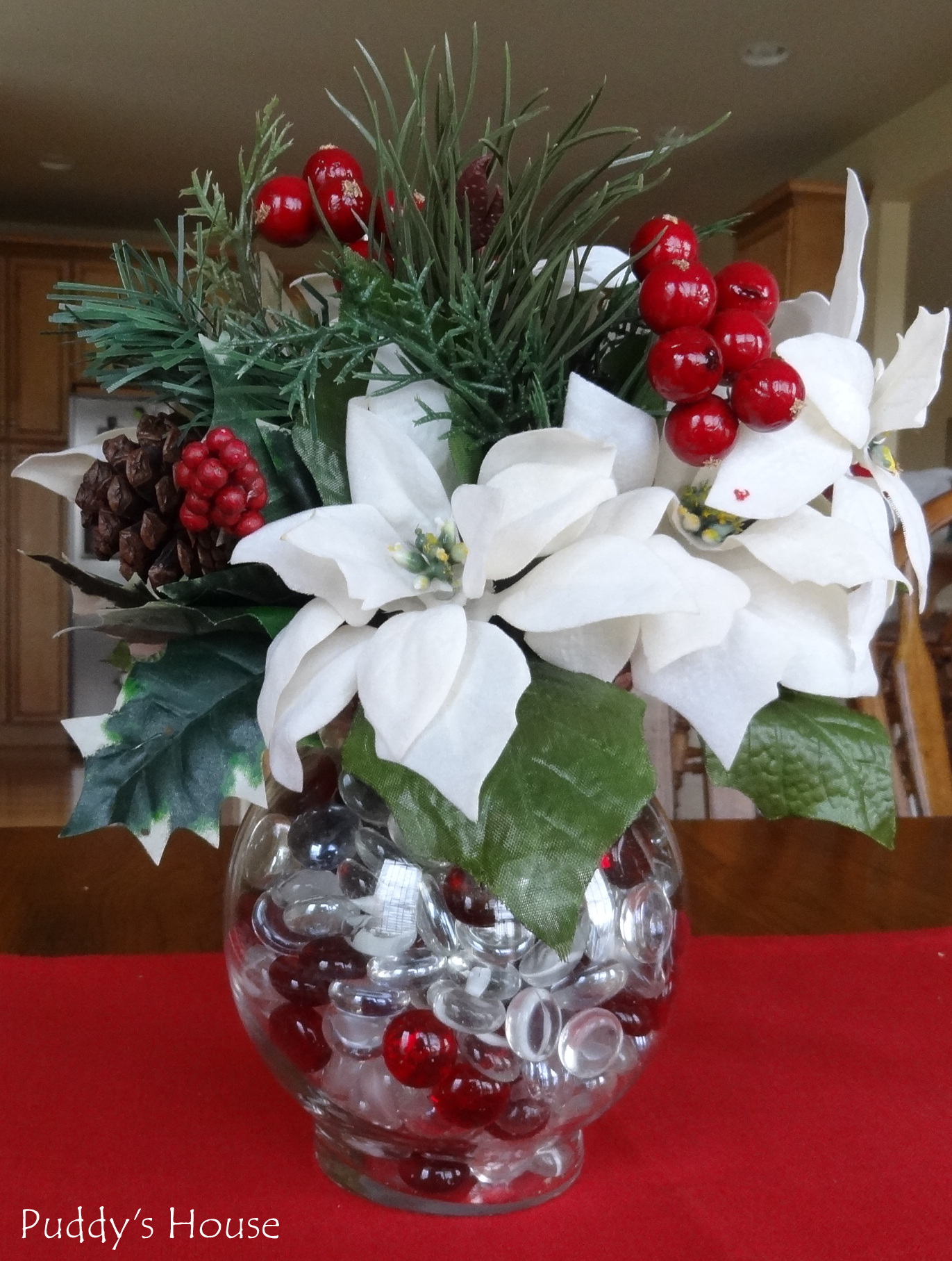 DIY Christmas Decorations Poinsettia Centerpiece Puddy's House