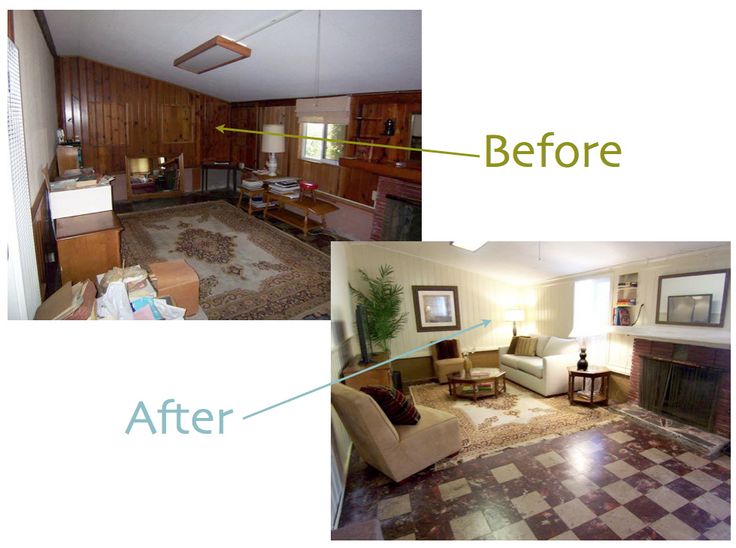 Wood Paneling Before And After found this (above) before