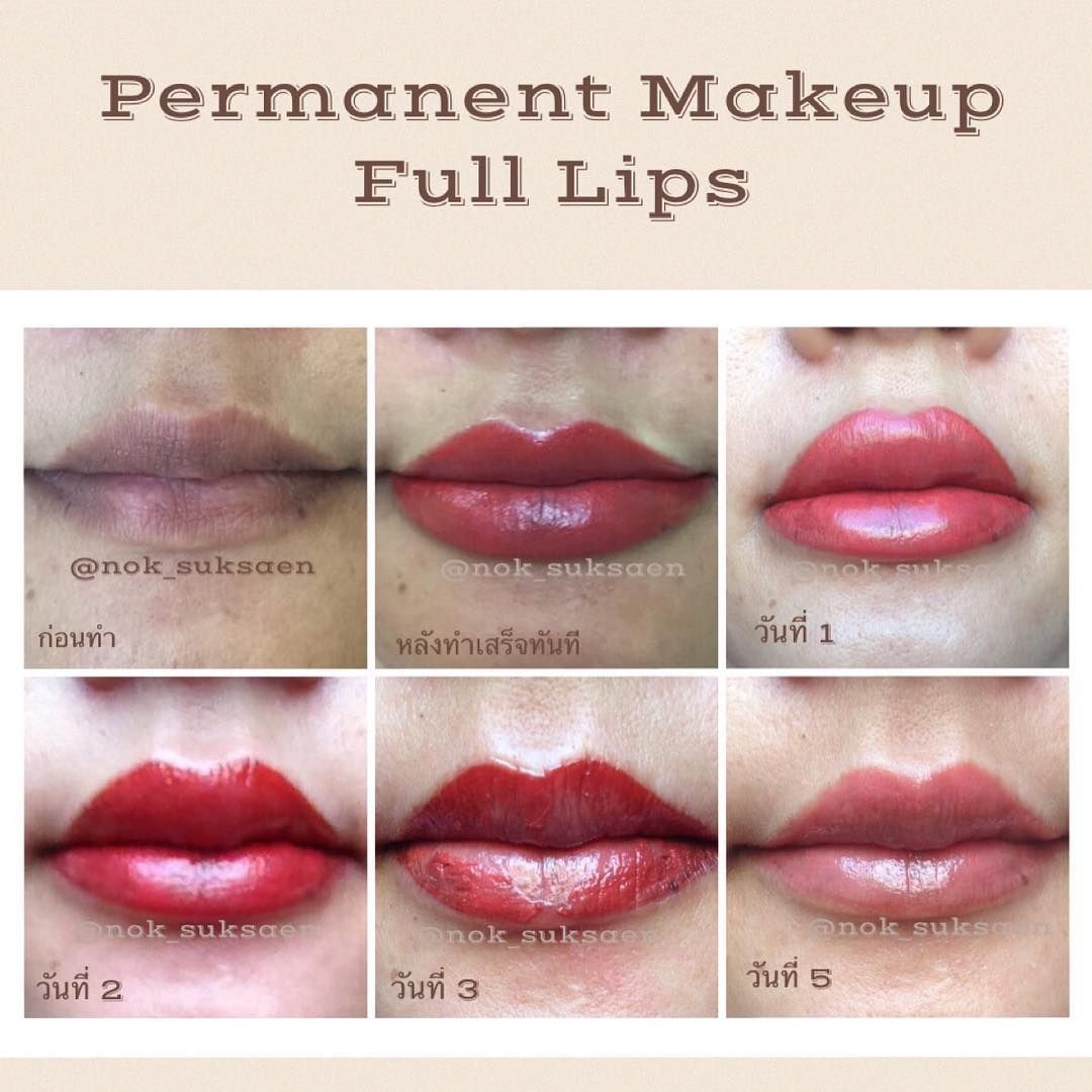 “Full Lips colour.Semi permanent makeup 15 days after