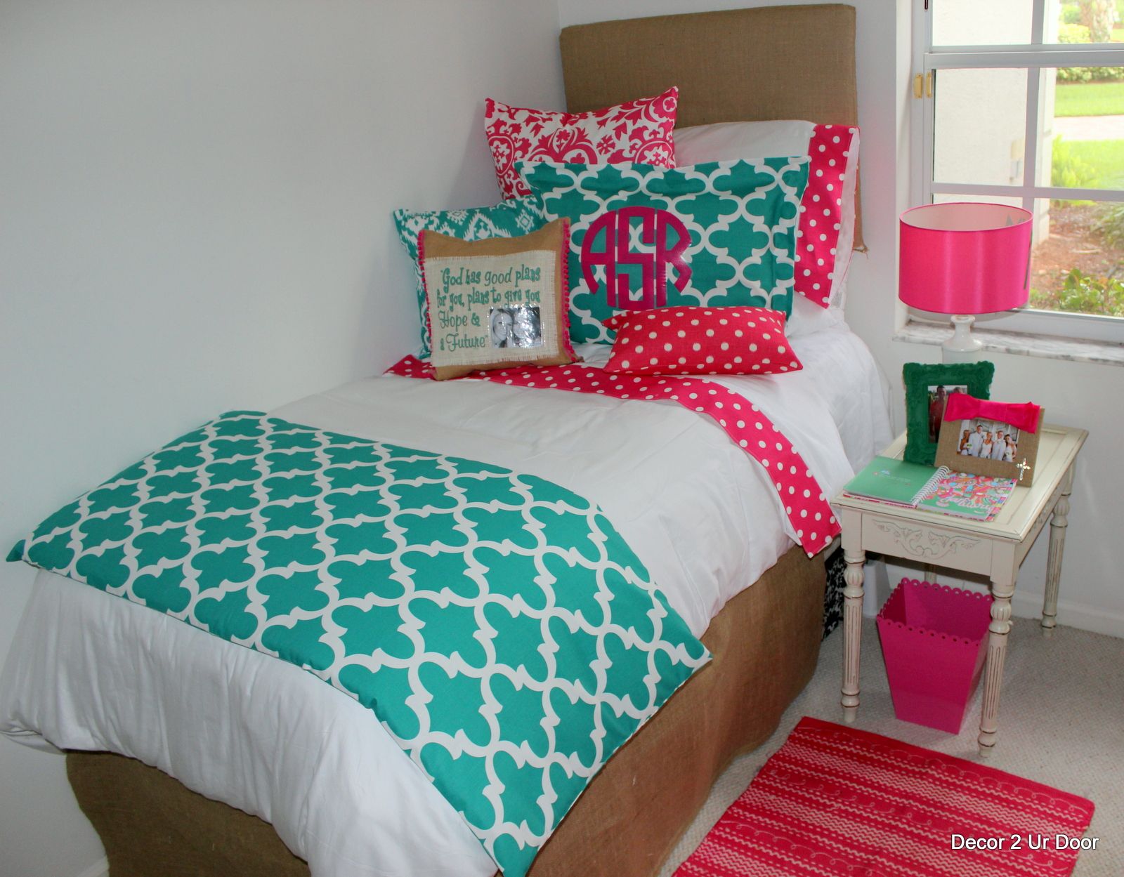 teal and hot pink dorm room designs 2014dormroom colorfuldorm 