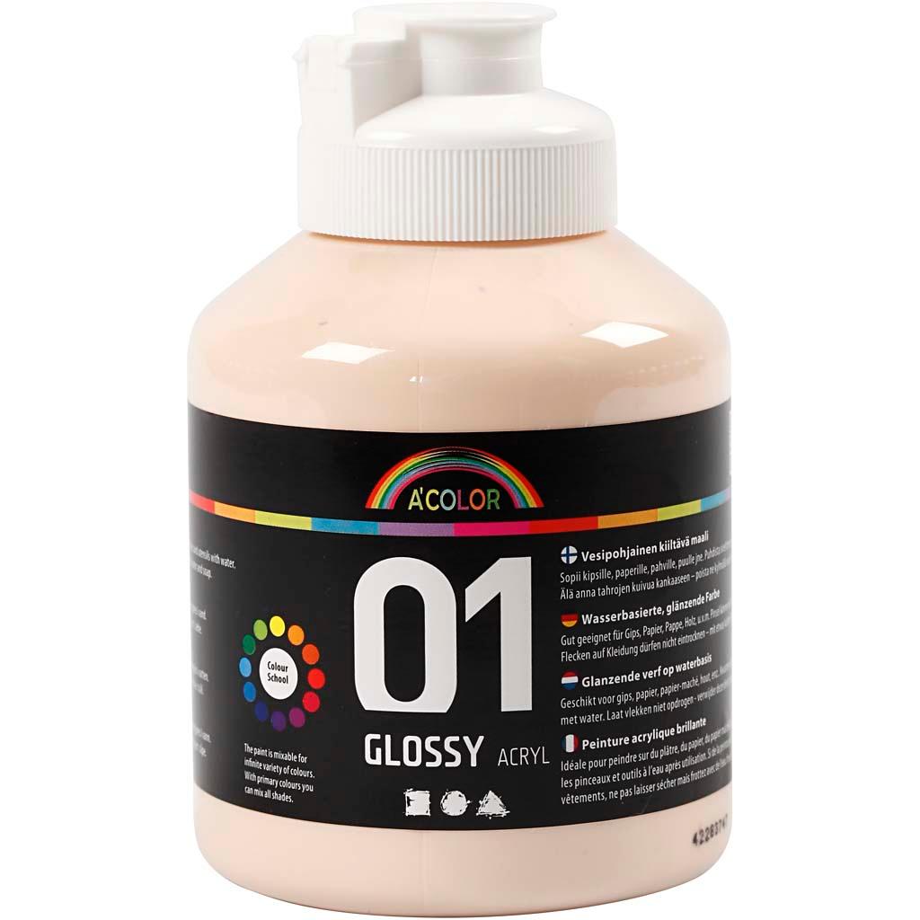 Acolor Glossy Acrylic Paint, Skin Colour, 01 Glossy, 500 ml CC32018 Craftsuprint