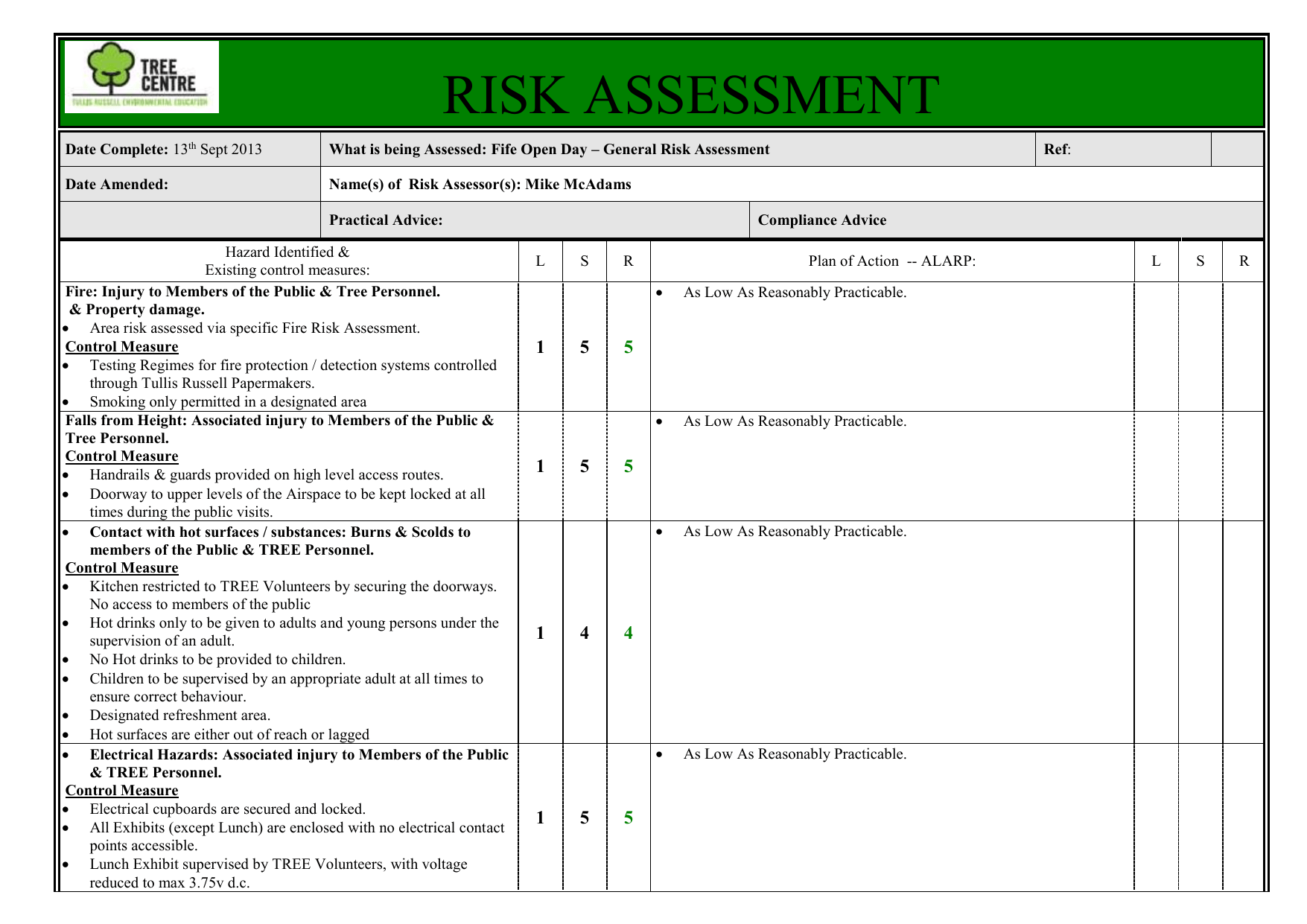 Printable Risk Assessment Form - Free Printable Templates