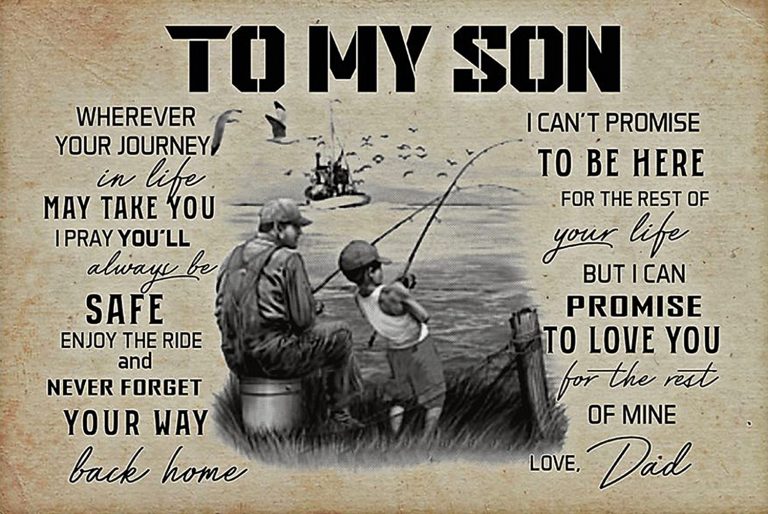 GREAT Fishing to my son love dad poster