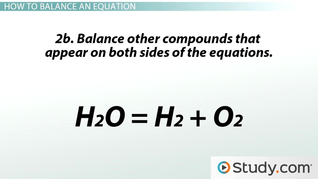 Balancing Chemical Equations Steps