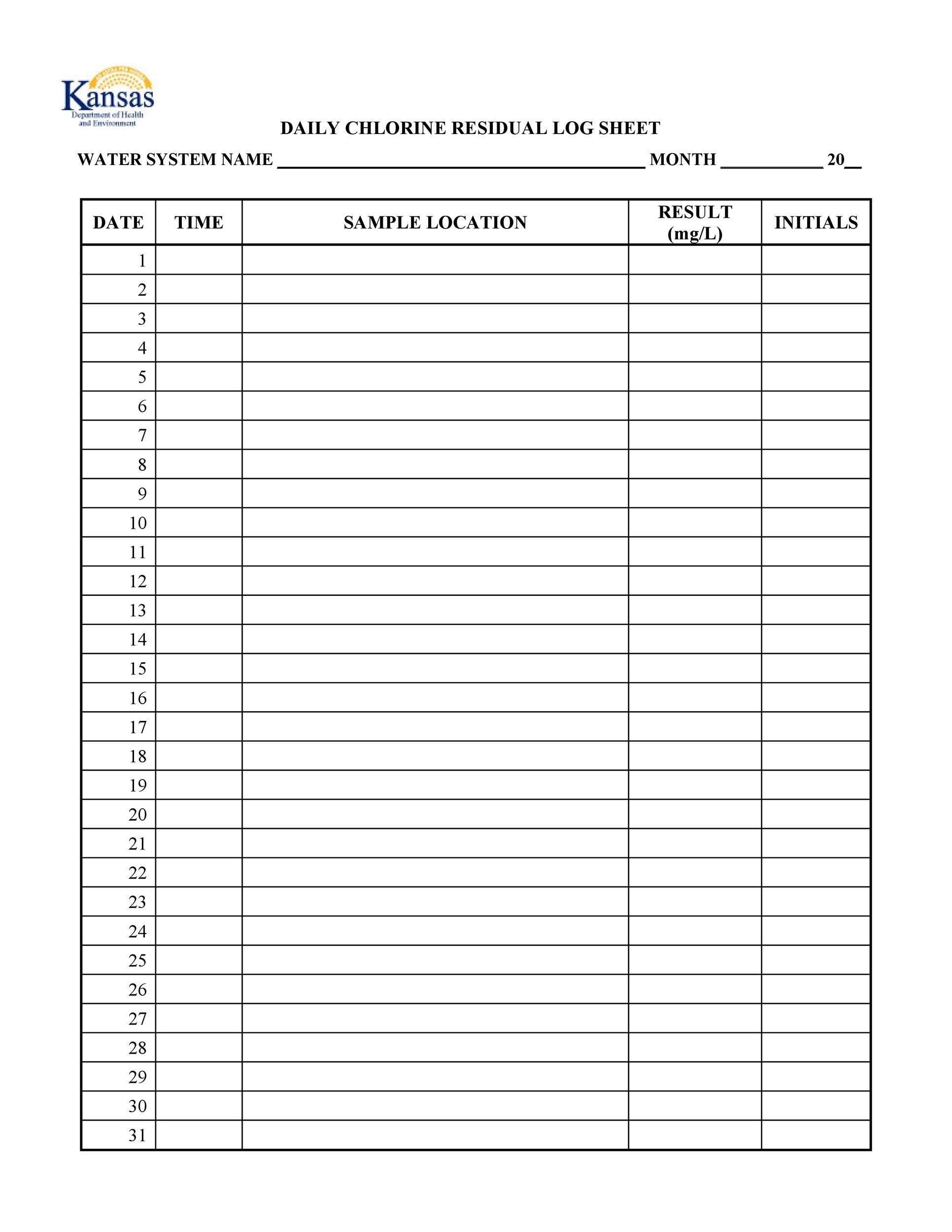 50 Printable Log Sheet Templates [Direct Download] ᐅ TemplateLab