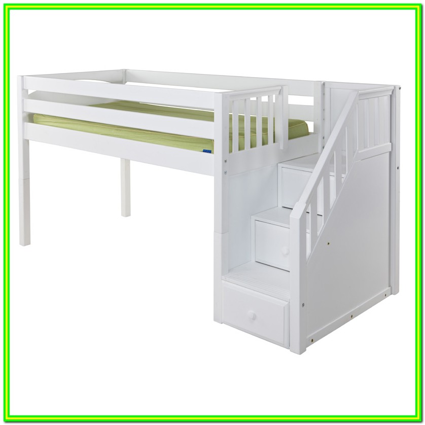 Low Loft Bed With Stairs Plans