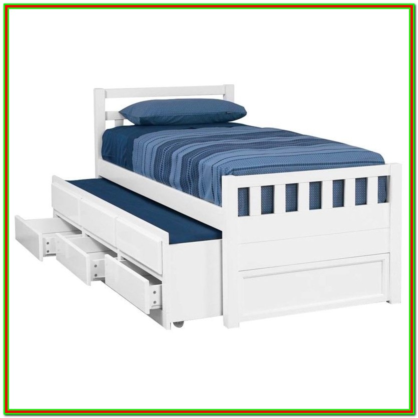 Trundle Bed With Drawers White