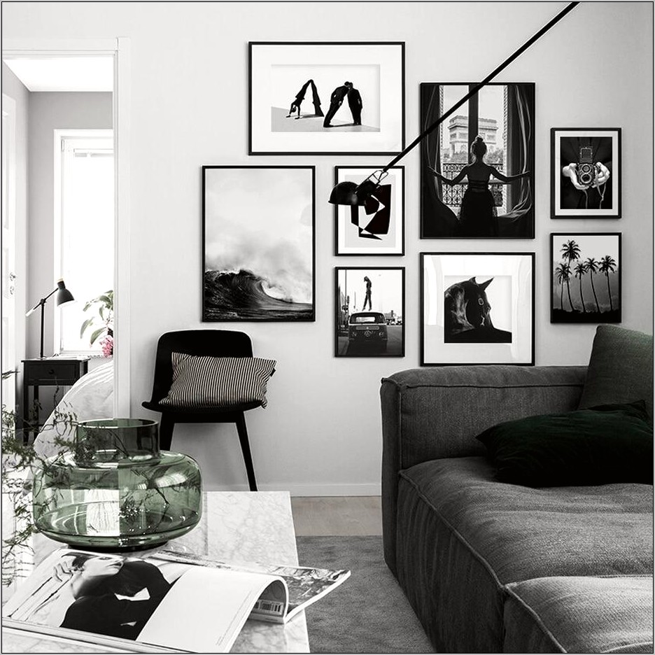 Living Room In Black And White