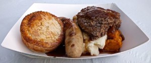 A cornish Pasty, Bangers and Mash and the Haggis were available from the queen Mary's food booth