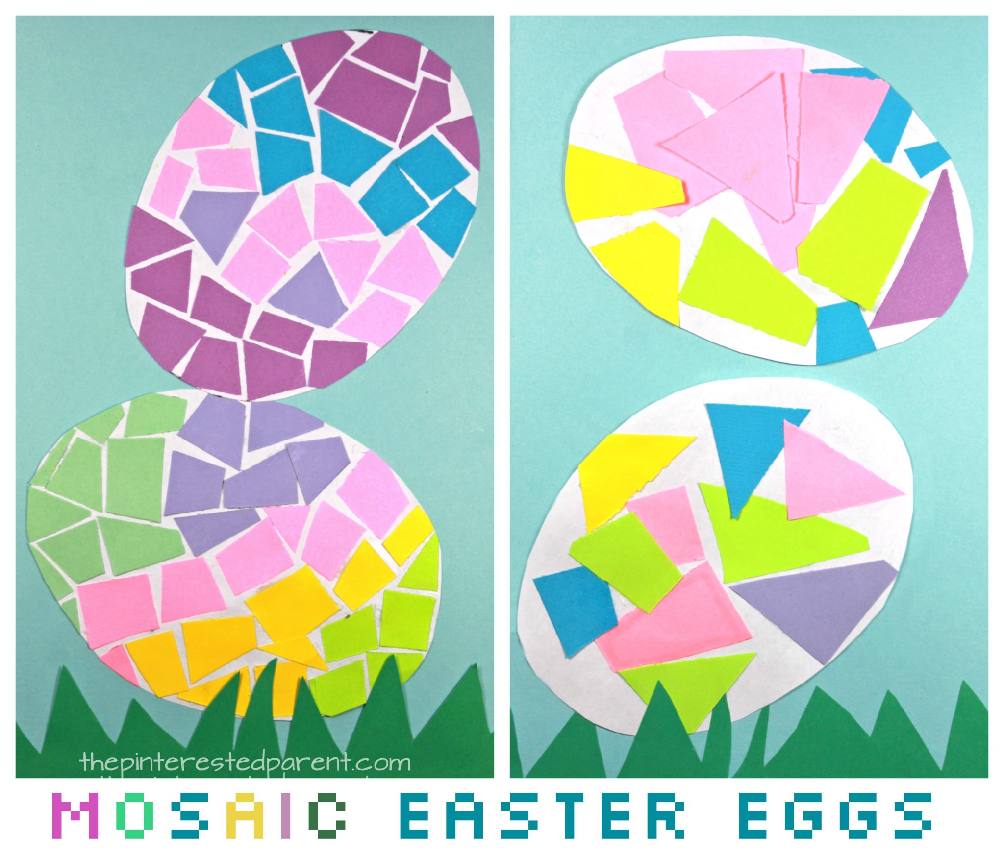 Paper Mosaic Easter Eggs – The Pinterested Parent