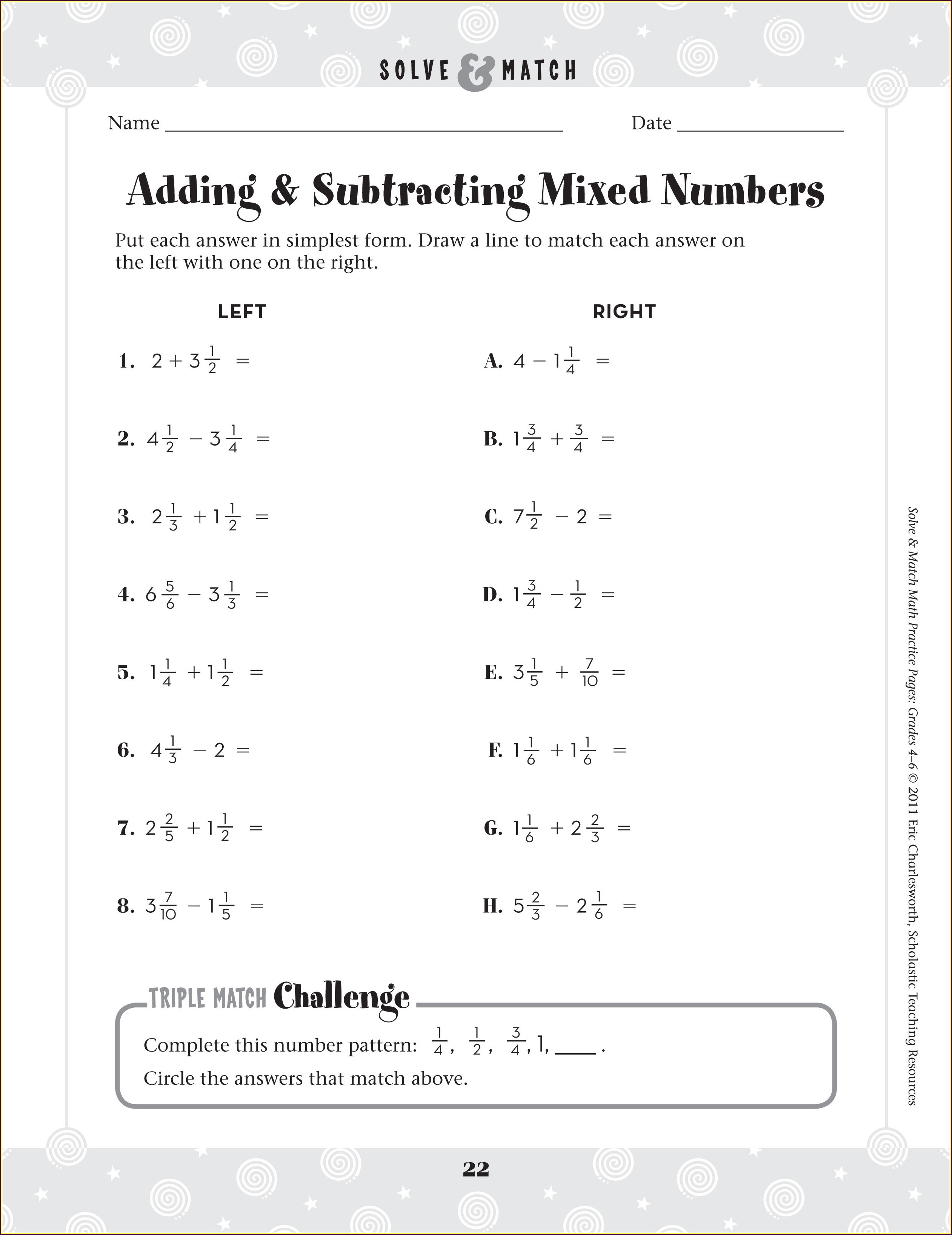 Th Grade Math Mixed Review Worksheets Worksheet Resume Examples ...