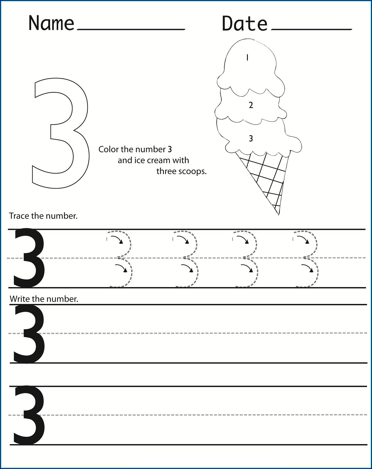 Worksheet For Number 3