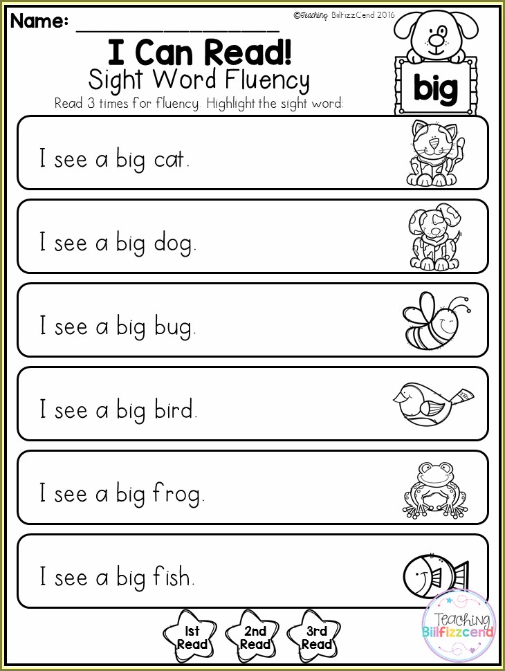 Sight Word Sentences Worksheets For Kindergarten - Printable Computer Tools