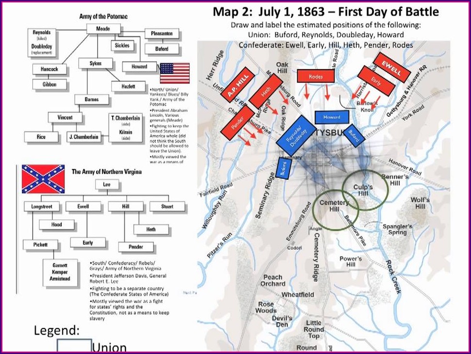 Day 1 Day 2 Day 1 Gettysburg Battlefield Map