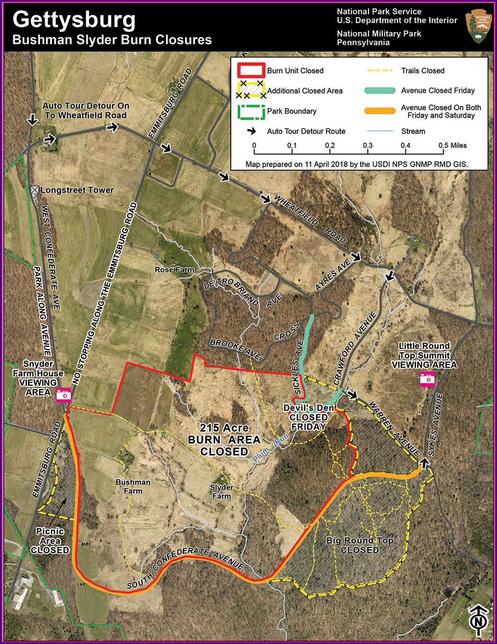 Gettysburg Battlefield Map Devils Den