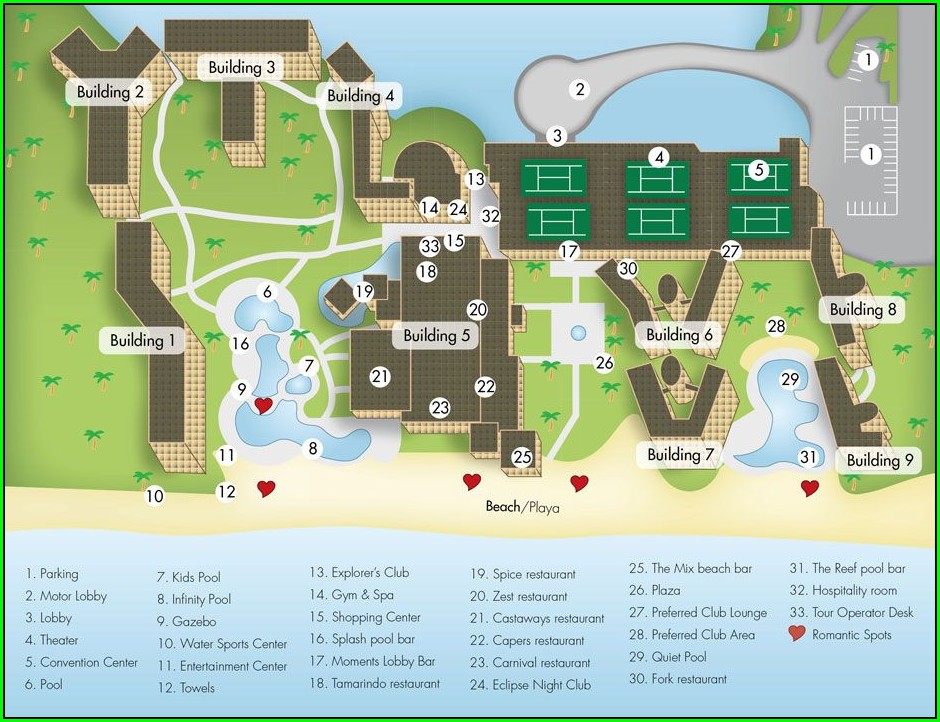 Hideaway At Royalton Riviera Cancun Resort Map