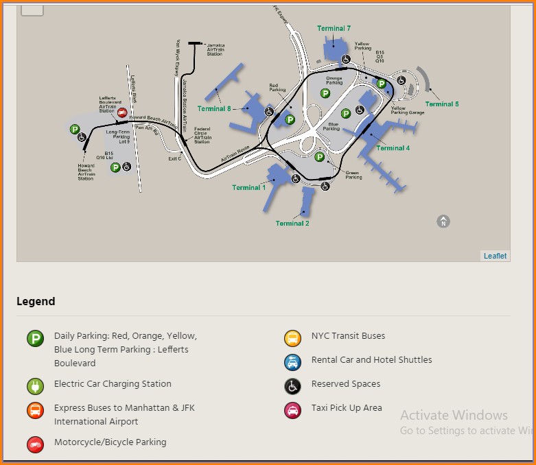 Jfk Airport Long Term Parking Map