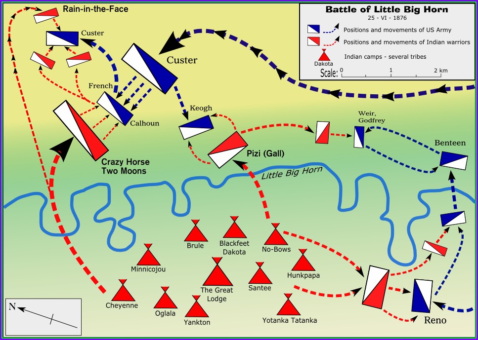 Location Little Bighorn Battlefield Map