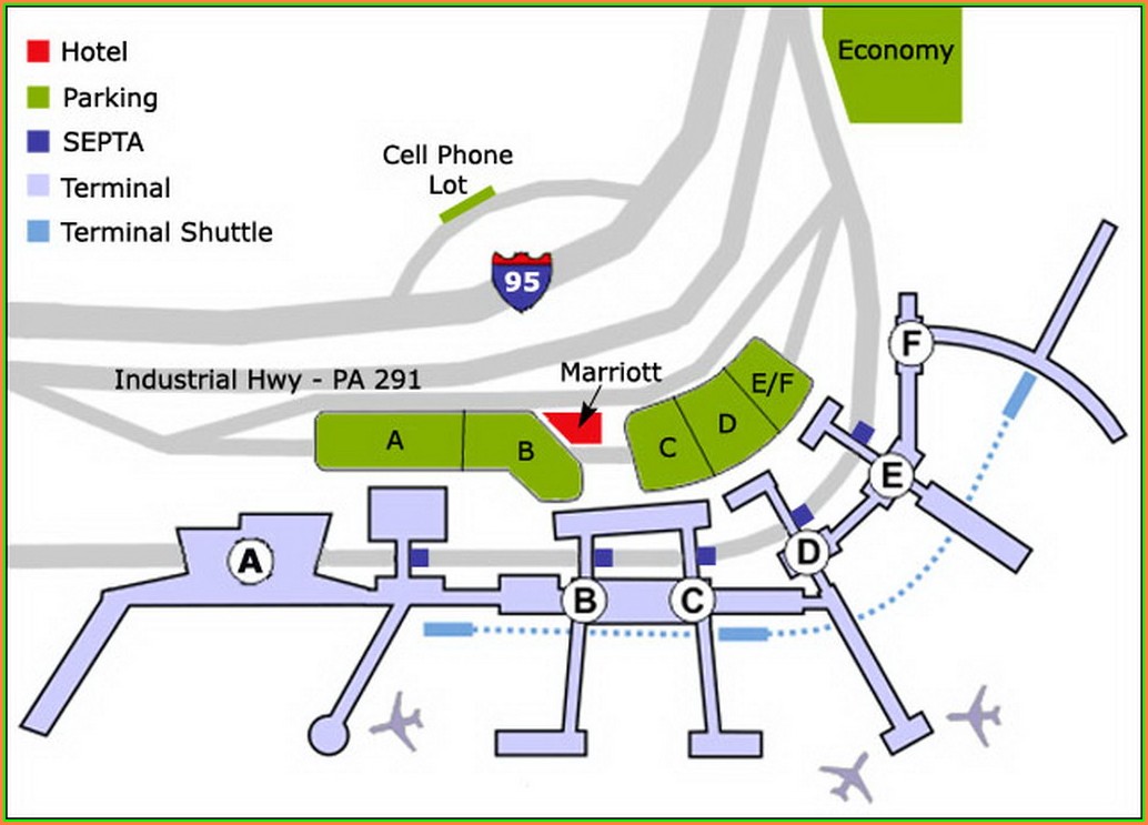 Philadelphia Airport Parking Map