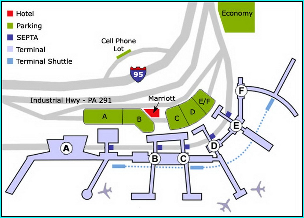 Philadelphia Airport Short Term Parking Map