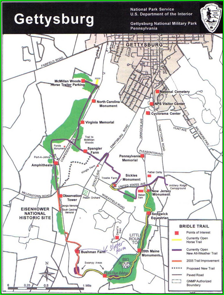 Touring Gettysburg Battlefield Map